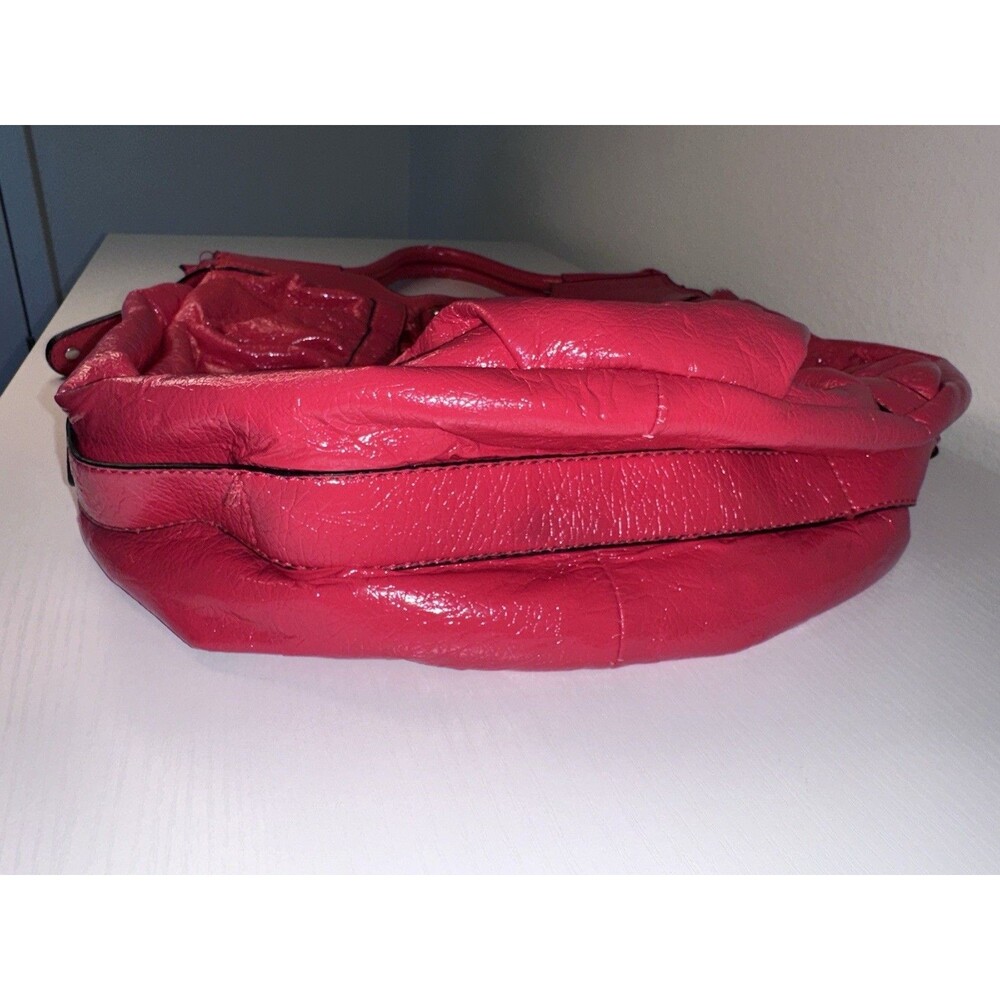 GUESS Red Ruched Shoulder Bag Large - Picture 6 of 10